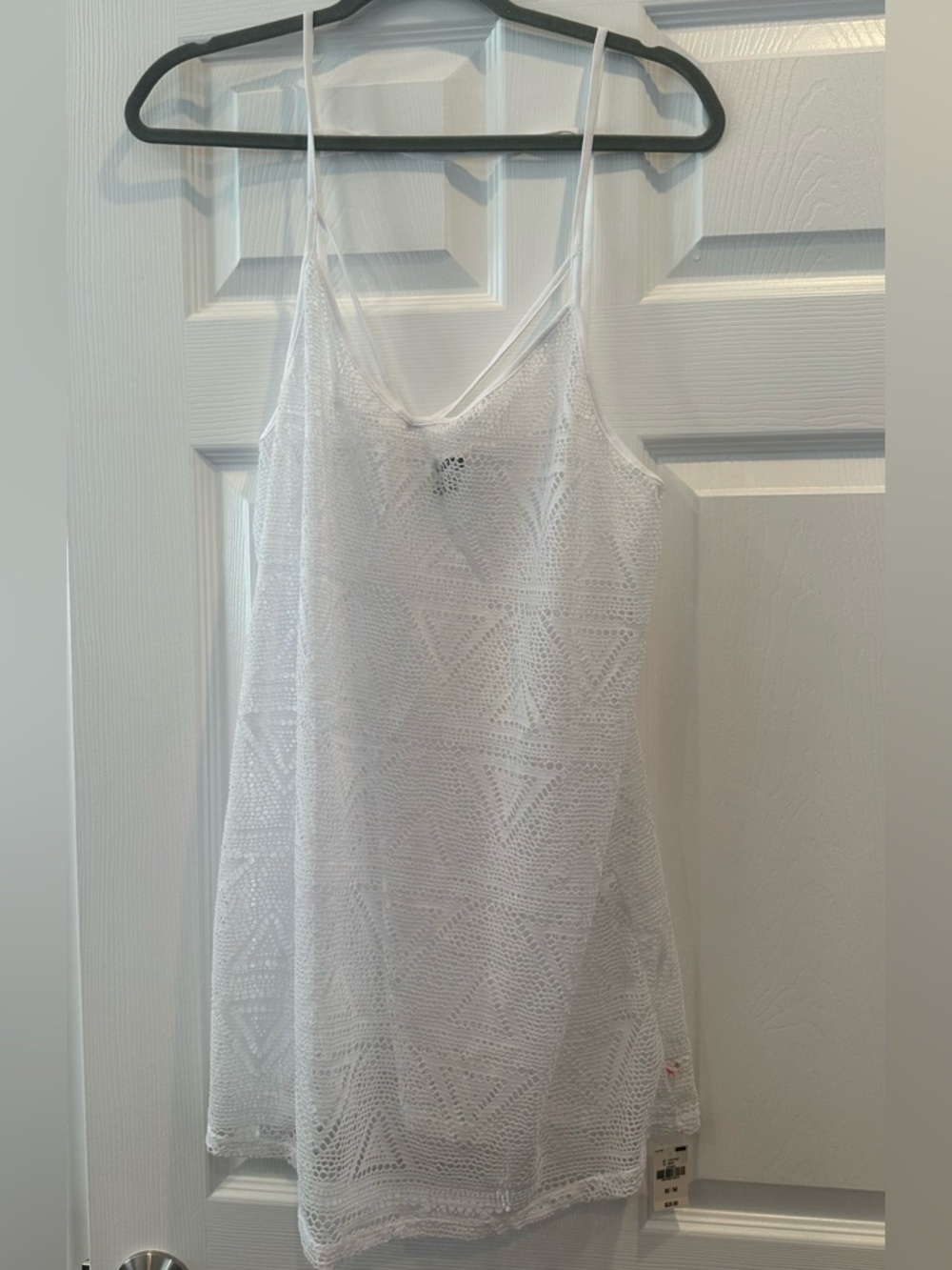PINK Victoria's Secret White Crochet Swim Coverup